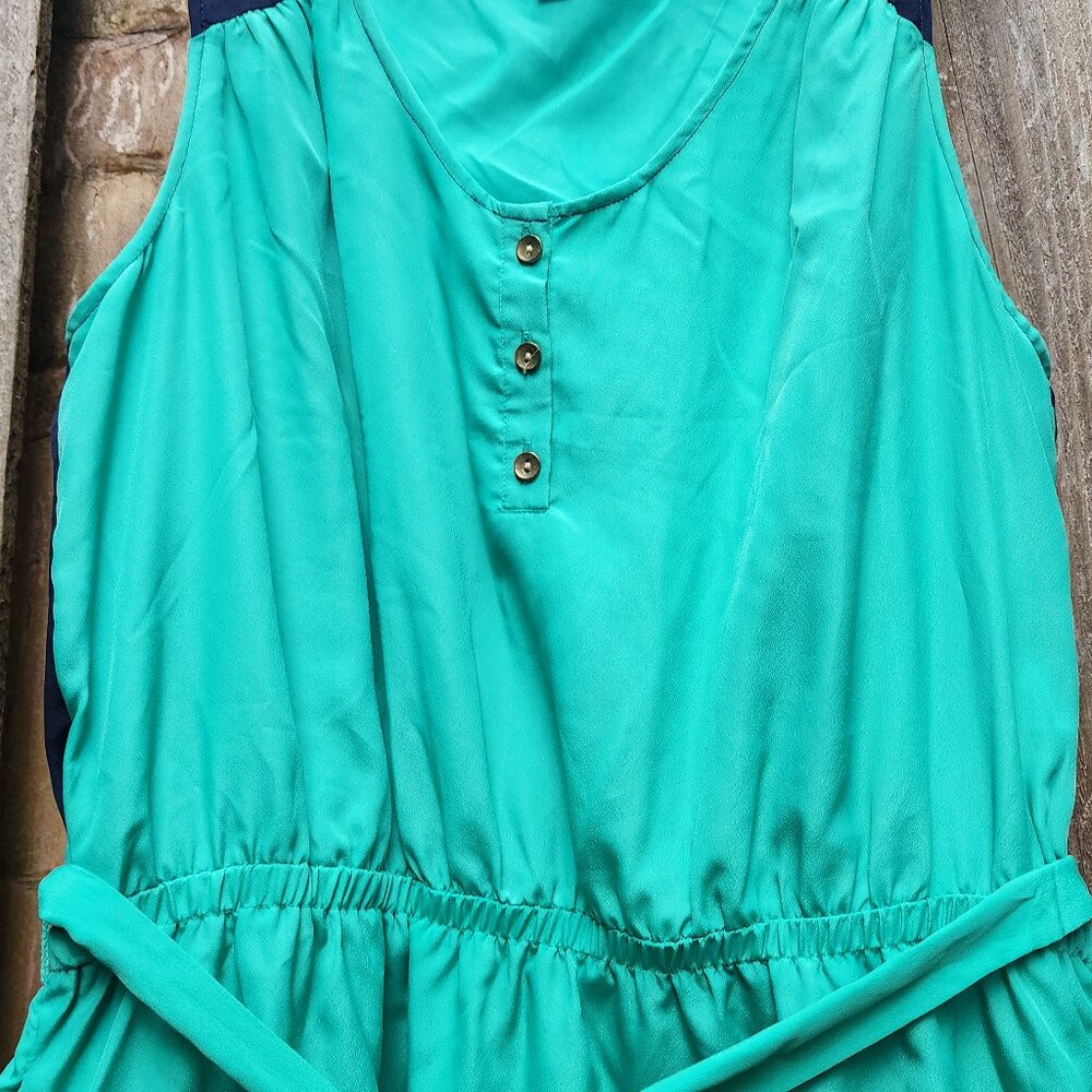 CLEARANCE - EUC Women's XL teal Merona shift colorblock dress - Picture 14 of 16